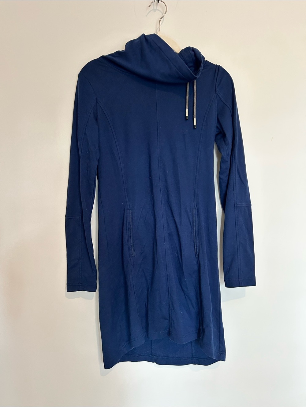 Lole Blue Long Sleeve cowl neck Sweater Dress